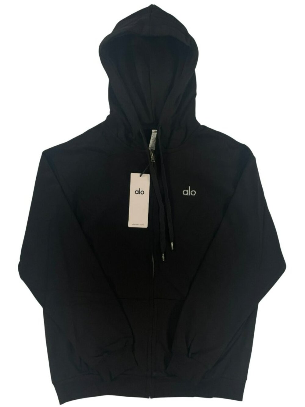 Alo Yoga Accolade Sweatshirt Black Full-Zip Hoodie Oversized Women's S NEW